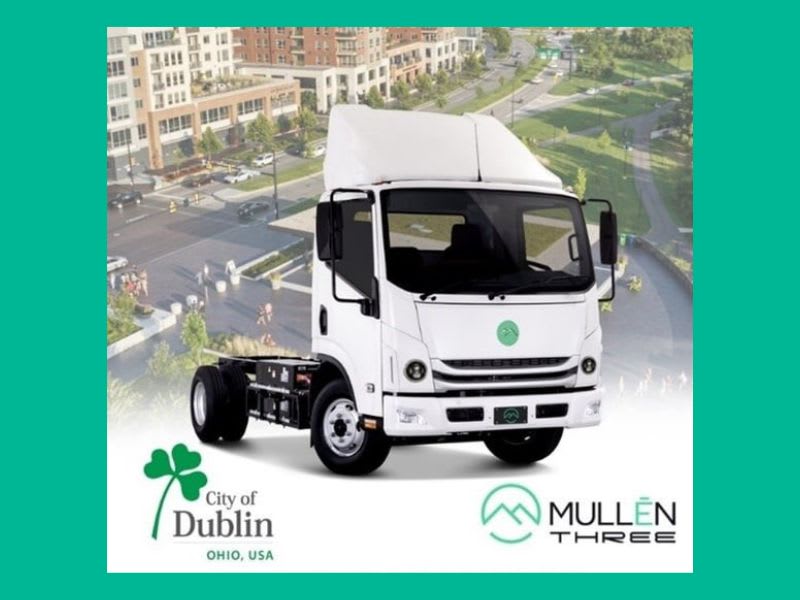 Image of Mullen Three, a truck produced by a green energy company.