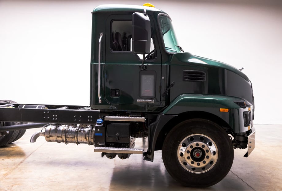 Green Mack MD day cab chassis