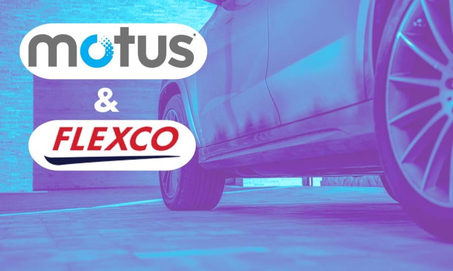 Motus and Flexco logos to announce their strategic partnership.