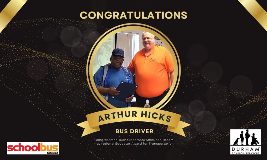 Durham School Services Driver Receives District Award
