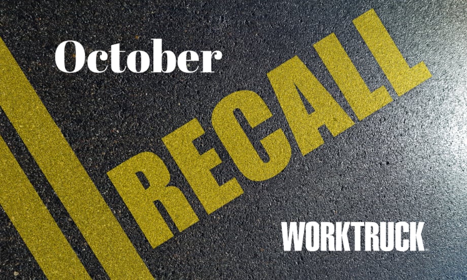 Background image of asphalt with two yellow lines and RECALL text in yellow.