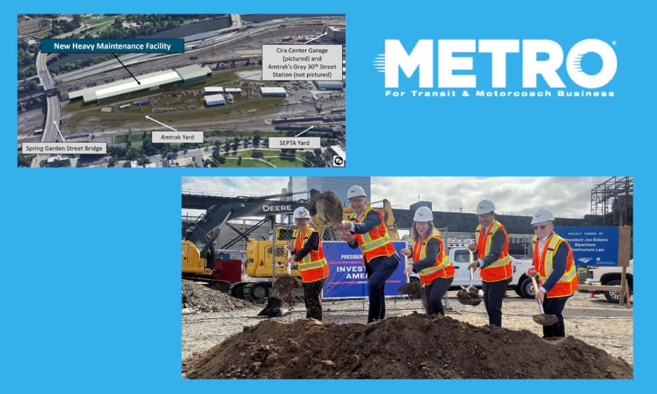 The groundbreaking ceremony at Amtrack's Philadelphia maintenance facility.
