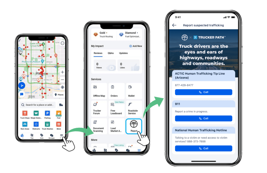 Trucker Path Makes it Easier to Report Human Trafficking