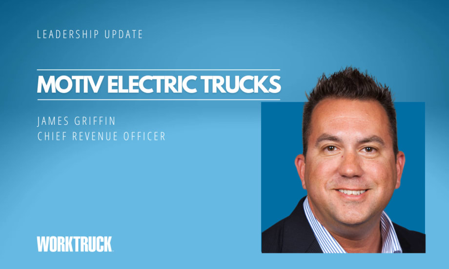 Photo of man in business attire inset against a light blue background with company name Moitiv Electric Trucks