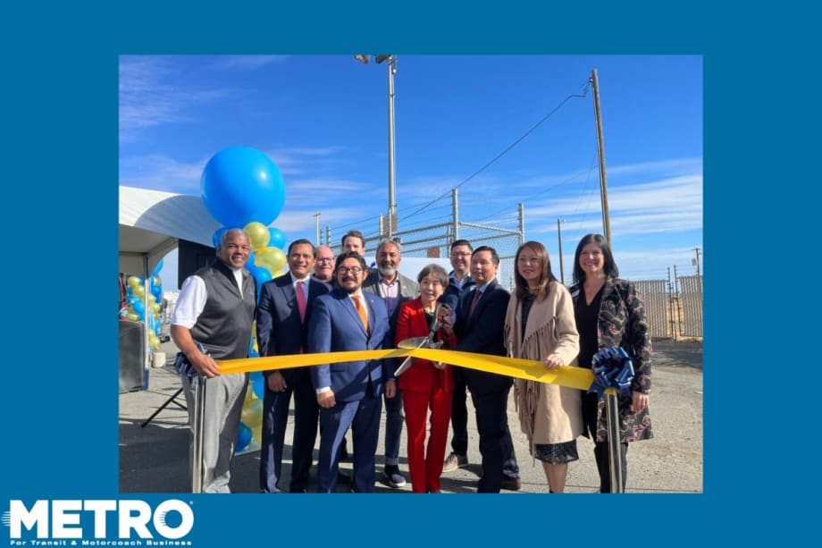 The ribbon cutting ceremony for the SacRT grant