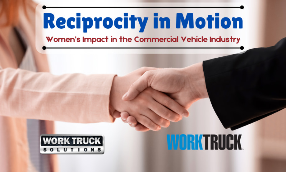 two women shaking hands and webinar title, Reciprocity in Motion