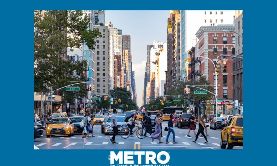Pedestrians crossing a crosswalk.