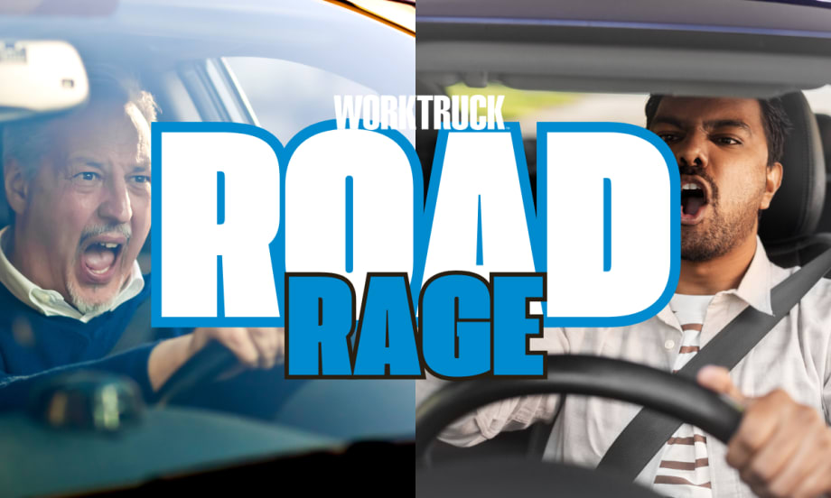 Two angry drivers with ROAD RAGE over the top.