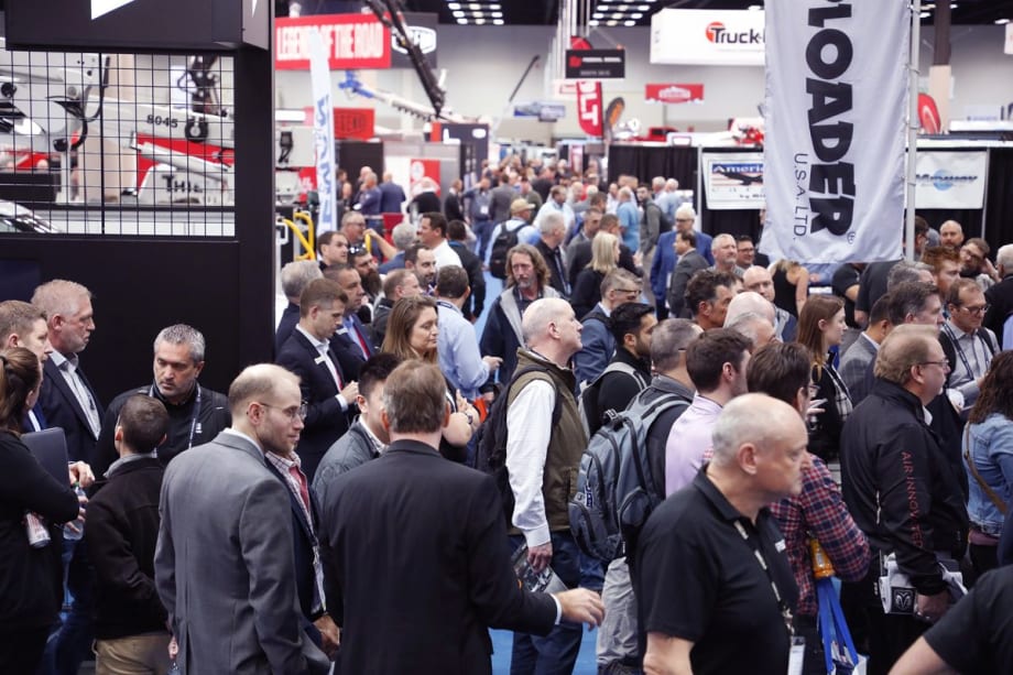 Crowded show floor at Work Truck Week 2024