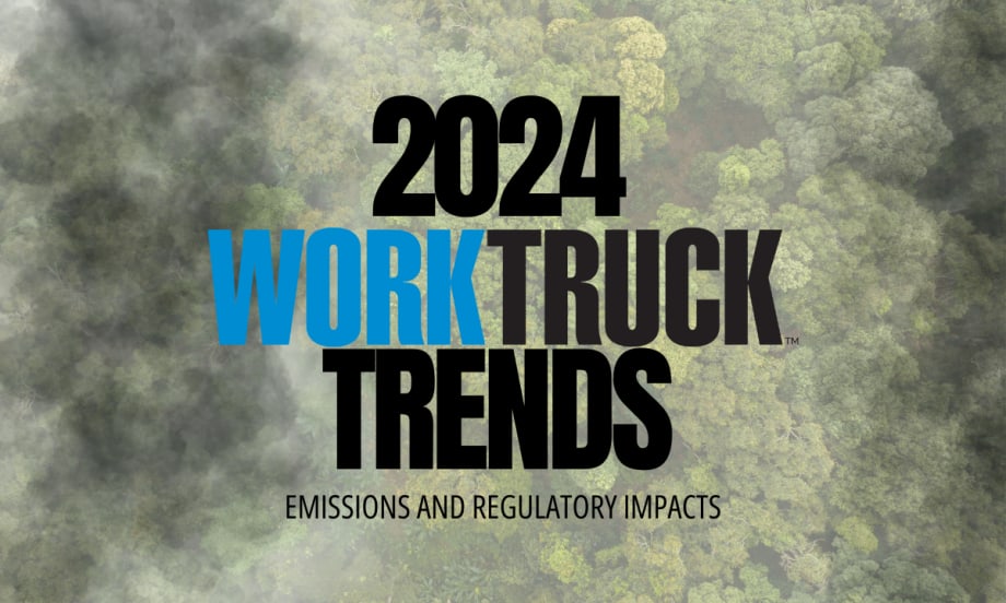 A Forest with smog encroaching and 2024 Work Truck Trends