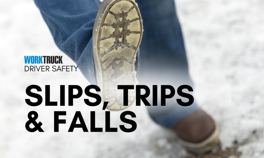 Person slipping on snowy surface with Slips, Trips and Falls