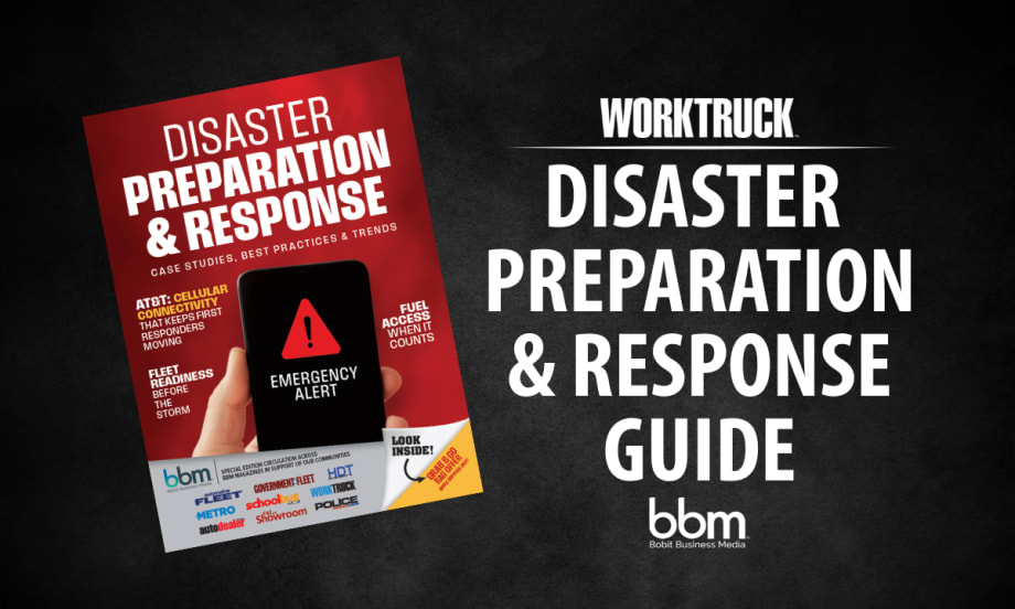 Cover image of the Disaster Preparation & Response Guide, featuring emergency planning tips, best practices, and case studies for fleets.