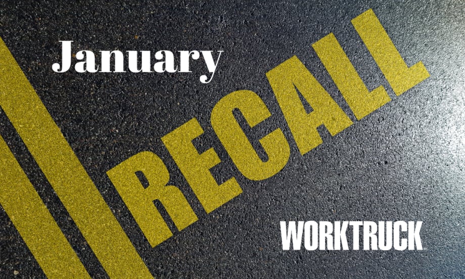 Background image of paved road with double yellow line and yellow wording that says Recall.