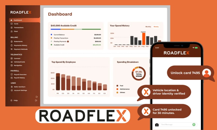 Screenshot of a computer application for purchasing fuel and fuel management.