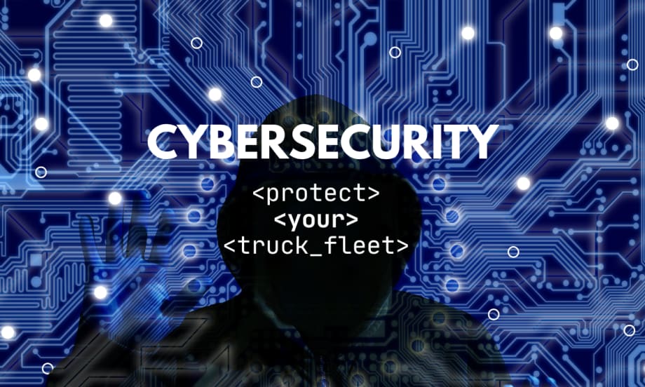 Cypersecurity: Protect Your Fleet with cyber hacker in background