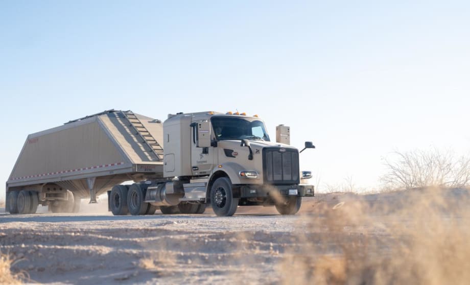 Driverless tractor-trailer operating in Permian basin