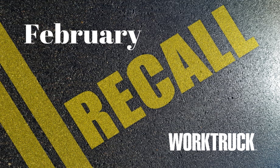 Background image of paved road with double yellow line and yellow wording that says Recall.