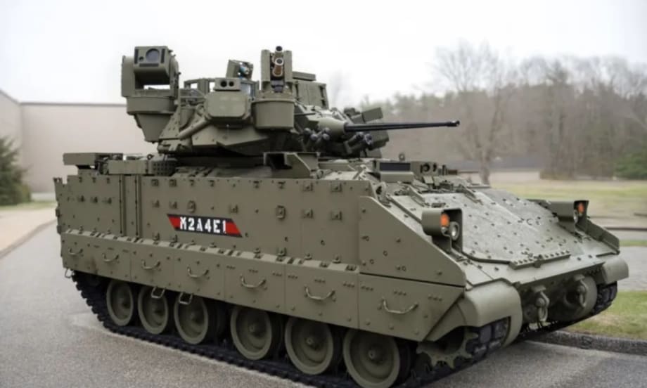 Bradley Fighting Vehicle equipped with Iron Fist Active Protection System technology for improved defense against anti-armor threats.