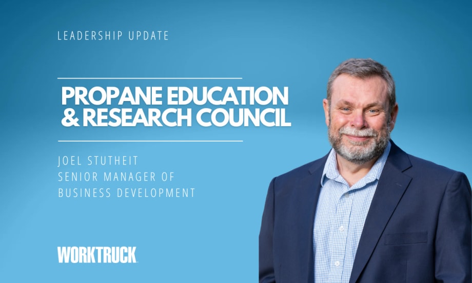 Man in business attire against a blue background and white letter working for Propane Education & Research Foundation.
