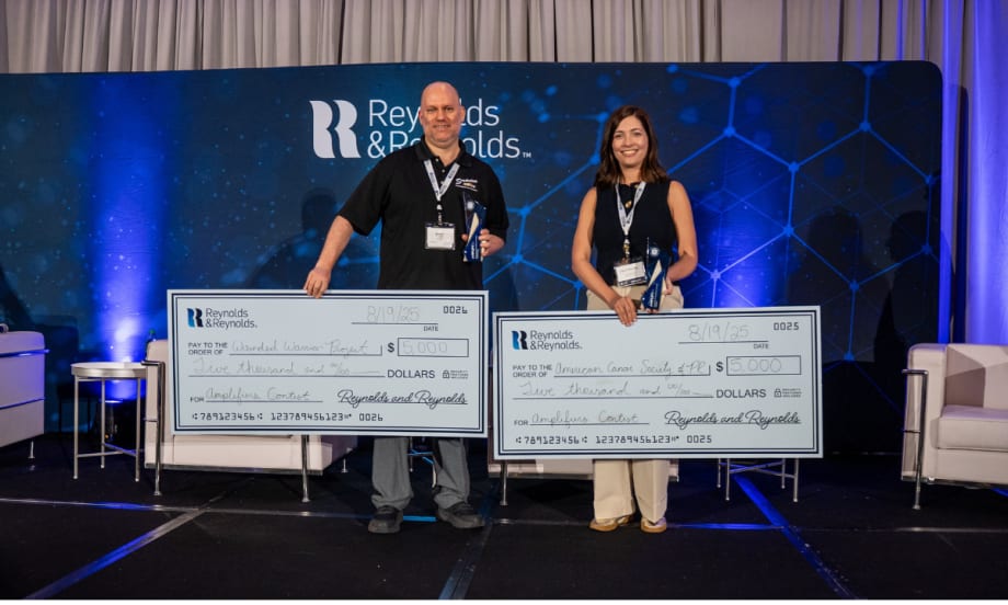 Kamir Martínez Díaz and Chris Ponte receive $5,000 Amplify 2025 awards, donating to cancer research and veteran support groups.