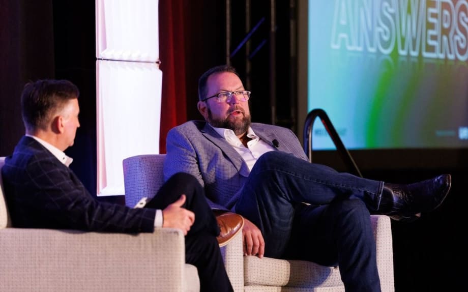 Werner CEO Derek Leathers answers a question during a session at the WEX OTR Summit