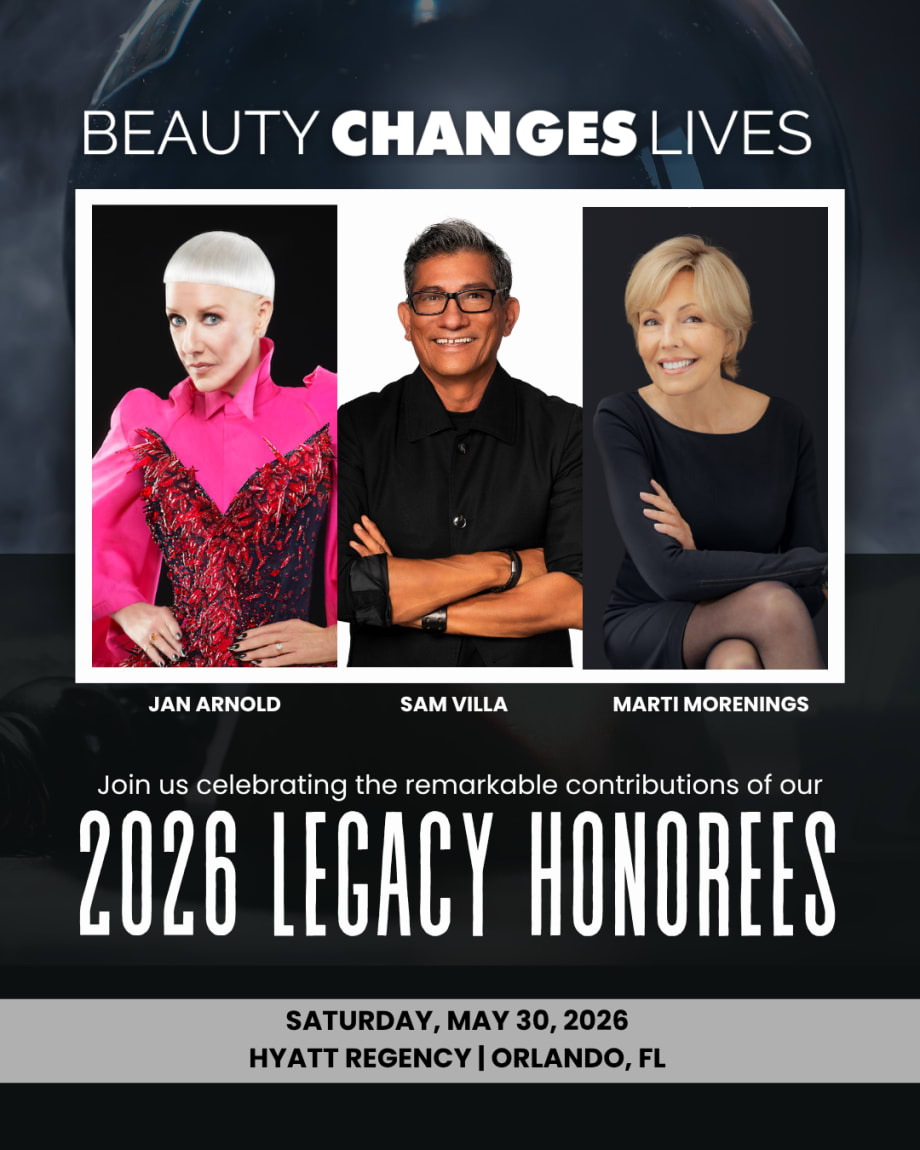Jan Arnold, Marti Morenings, and Sam Villa to be celebrated at the Beauty Changes Lives Gala on May 30, 2026, in Orlando, FL