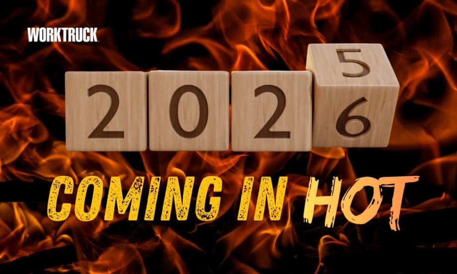 Wooden blocks showing “2026” in front of flames with the words “Coming in Hot,” symbolizing a high-pressure year of change for fleet planning and operations.