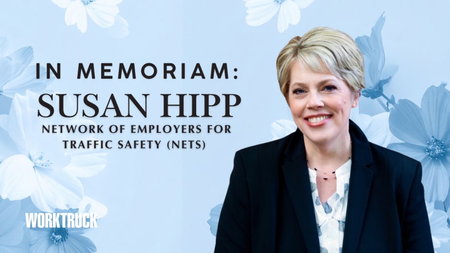 Portrait of Susan Hipp, executive director of the Network of Employers for Traffic Safety, honored by Work Truck for her leadership and lasting impact on road safety initiatives.