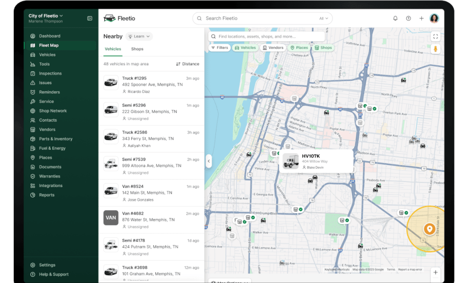 Screenshot of a map on a computer screen.