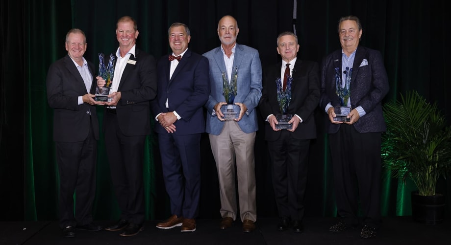 Photo of this year's F&I Hall of Fame inductees and the awards presenters