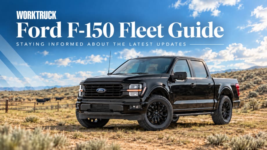 Black Ford F-150 pickup in a ranch landscape beneath the words “Ford F-150 Fleet Guide” and “Staying Informed About the Latest Updates.”