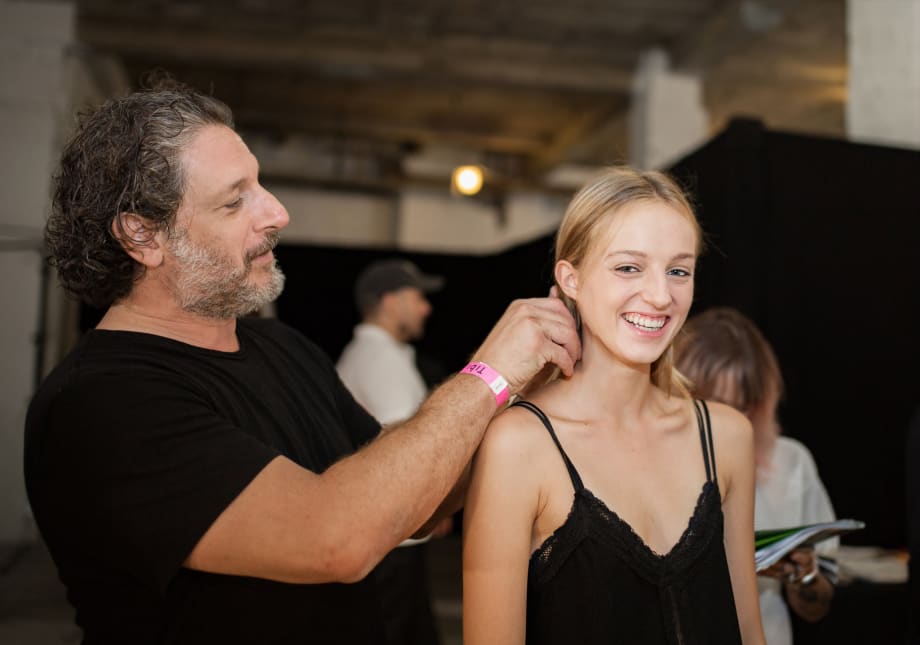 NYFW: Loose, Pulled-Back Look Using Barettes by Aveda's Frank Rizzieri for Tibi SS '19
