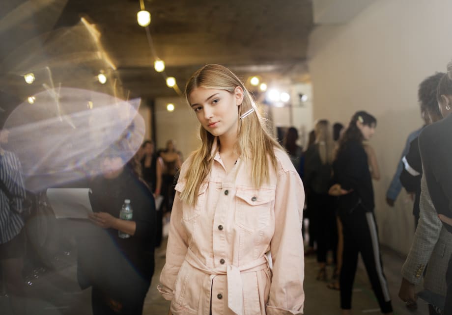 NYFW: Loose, Pulled-Back Look Using Barettes by Aveda's Frank Rizzieri for Tibi SS '19