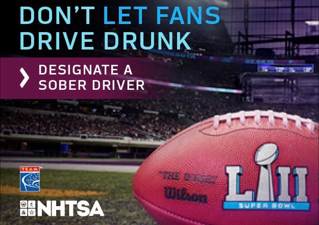 NHTSA Launches Safety Campaign for Super Bowl Sunday