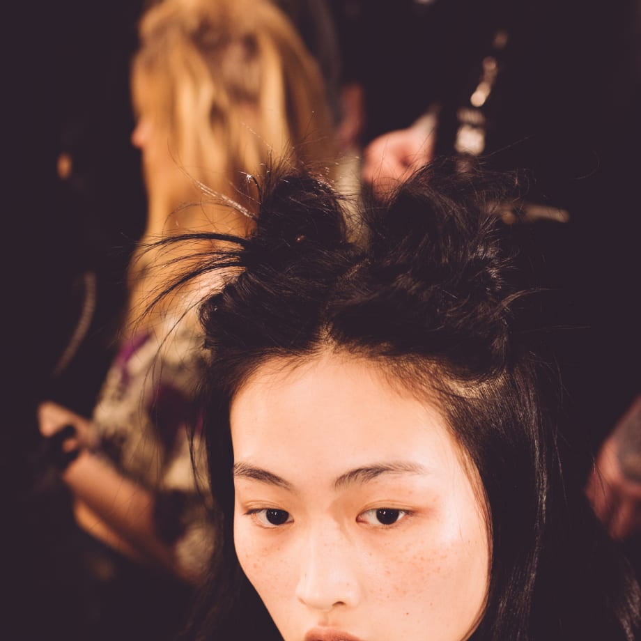 FW '17: Garren Creates a Double Top-Knot Look for Anna Sui