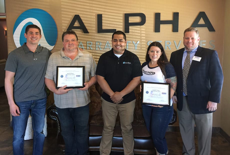 Alpha Warranty Managers Honored With National Guard Patriot Award