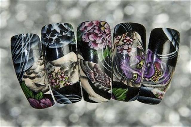 All Tatted Up -- a Tattoo Nail Art Gallery
