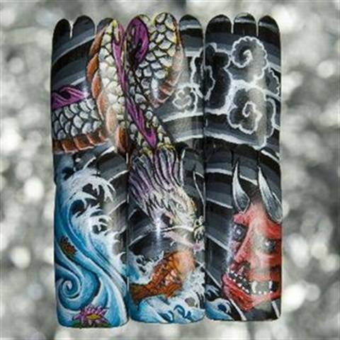 All Tatted Up -- a Tattoo Nail Art Gallery
