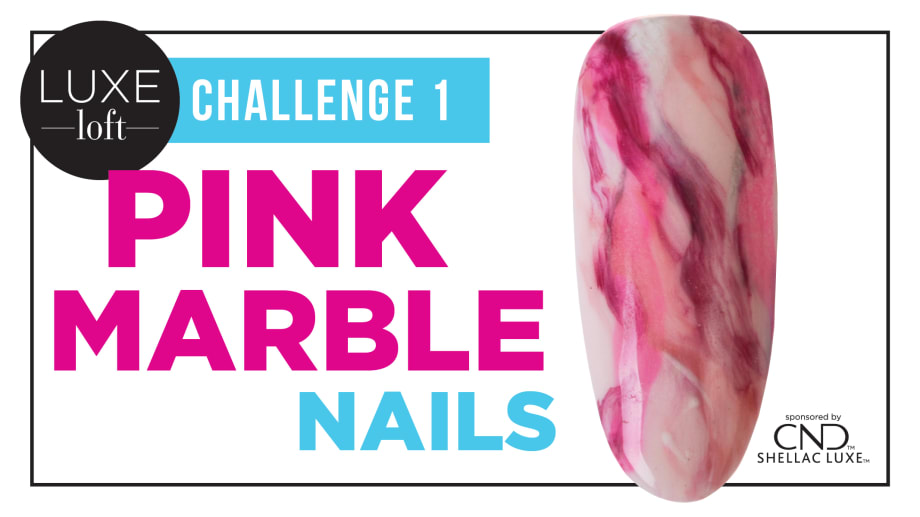 CND Luxe Loft Challenge 1: Pink Marble Gel Nails