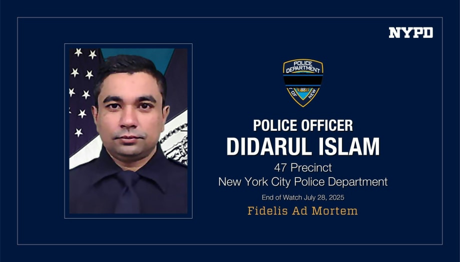 NYPD memorial graphic for Police Officer Didarul Islam, 47th Precinct