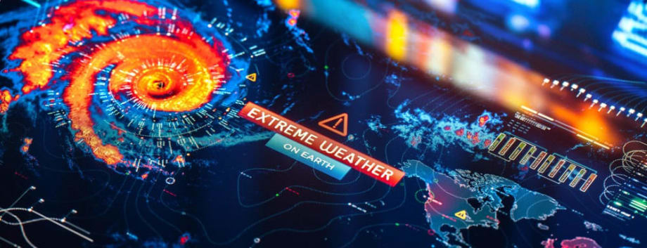 Extreme weather events affecting Earth including storms, hurricanes, and climate disasters