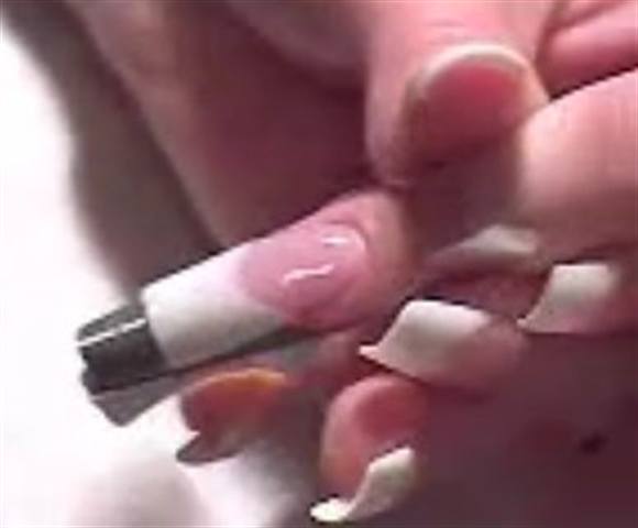 Long Sculptured Acrylic Nails by Lynn Lammers