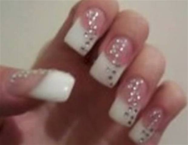 French Gel Bling Nails
