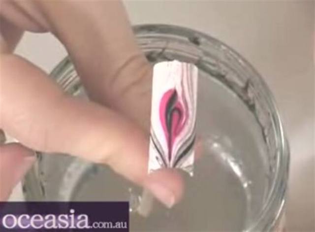Acrylic Gel Nail Art: Water Marble Tutorial 3