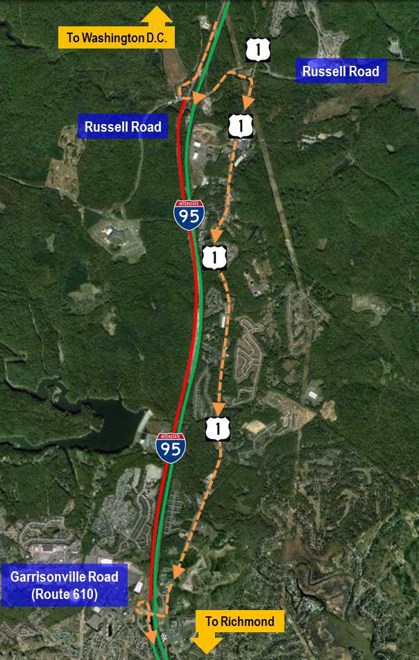 Virginia I-95 South Bridge Closed For Construction