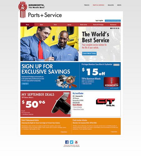 New Kenworth and Peterbilt Parts and Service Websites 
