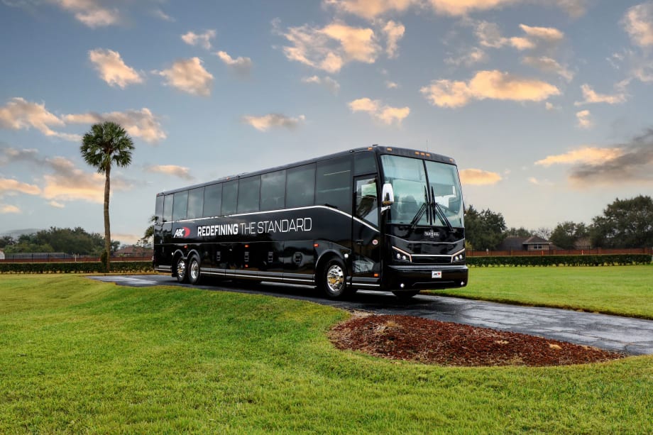 A 2026 Van Hool that will be displayed at UMA Expo.