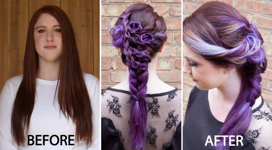TRANSFORMATION: Level 7 Natural Redhead to Violet with Accents of Lavender