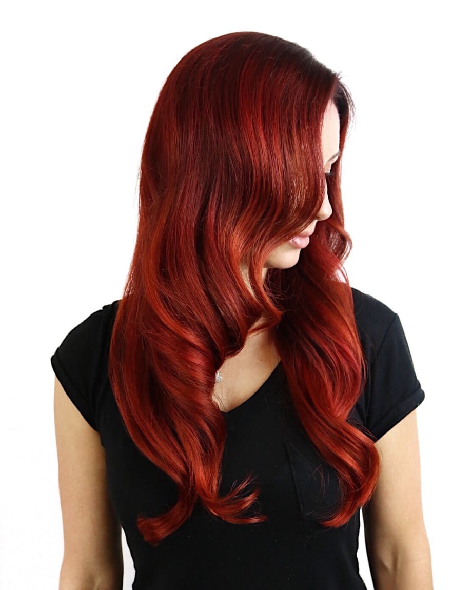 HOW-TO: All Over Crimson Subtle Color Melt Hair Color