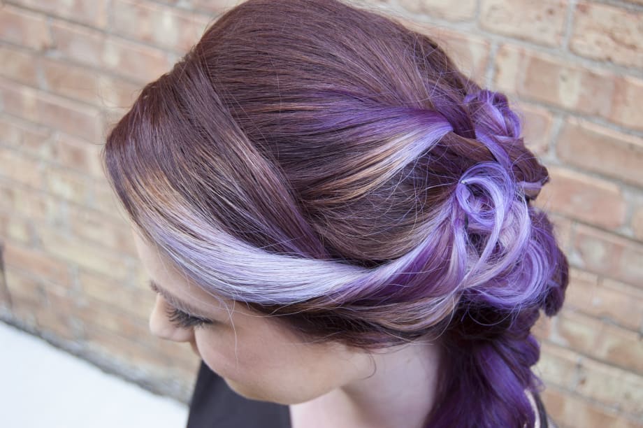 TRANSFORMATION: Level 7 Natural Redhead to Violet with Accents of Lavender